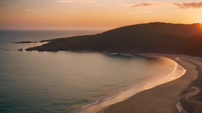 夕阳低低地飞过海洋