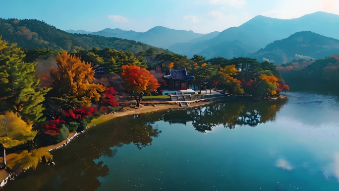 韩国地标景观明洞航拍南怡岛国立公园