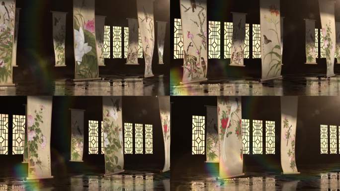 历史卷轴字画书法展示