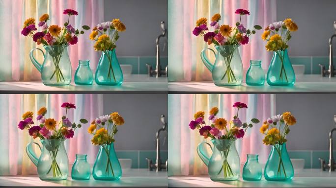 花瓶里的鲜花花朵花束