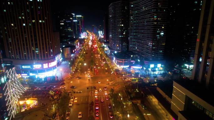 城市夜晚马路车流夜景视频素材