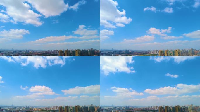 城市蓝天白云风景延时摄影视频素材9