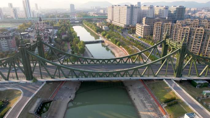 南京城市风光浦云路大桥航拍