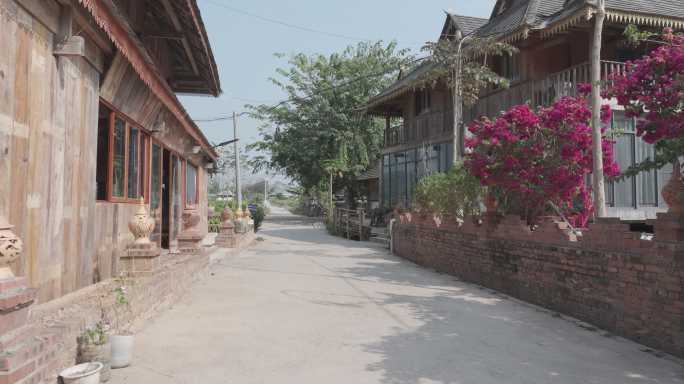 4K-Log-航拍傣族村寨，曼掌村