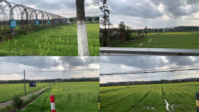 雨后行驶在田野乡间