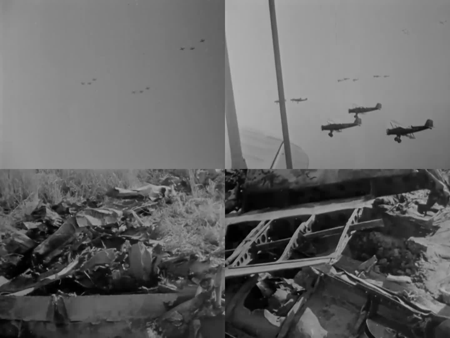 抗战时期空军 击落日本飞机 飞机残骸