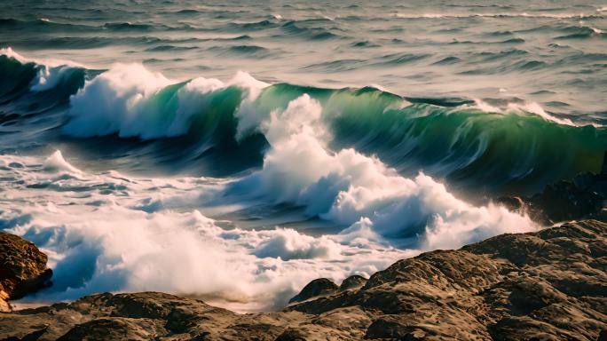 海滩上的碎浪