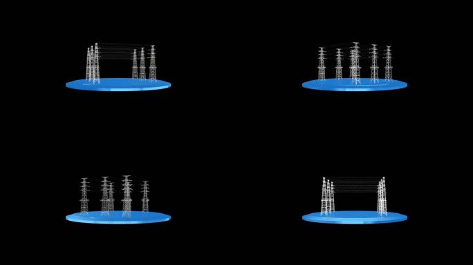 电塔无限循环背景透明视频素材