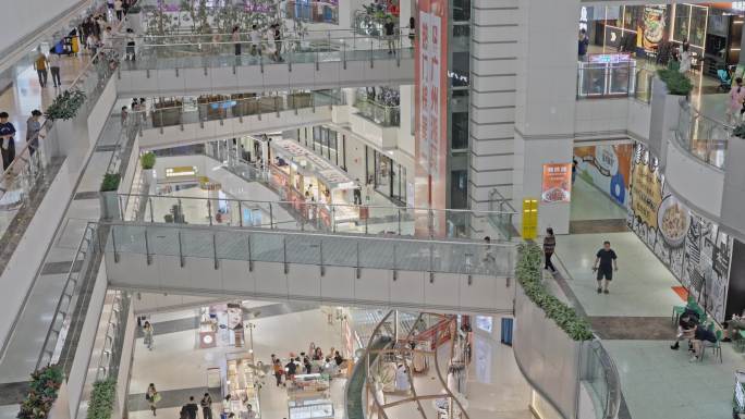 4K实拍，广州天河路正佳广场俯瞰商业氛围
