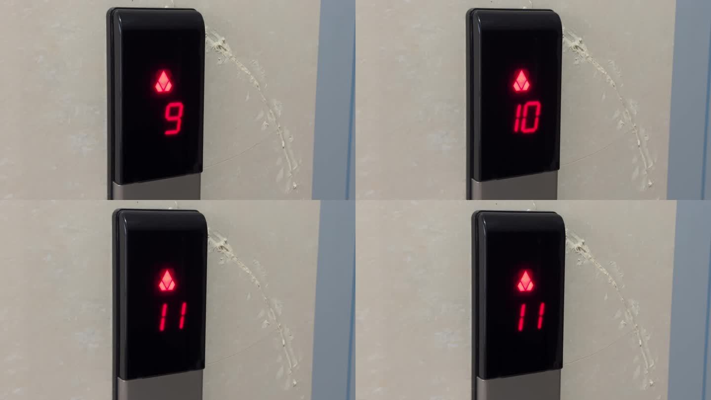 4K原创 电梯上行 数字显示