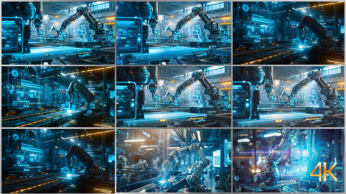 工业4.0机械臂无人工厂 数字新质生产力