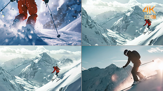 滑雪运动 雪山探险 极限运动 挑战自我