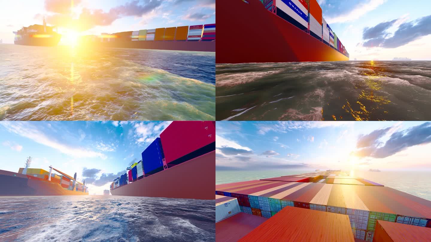 货轮运输和进出口贸易视频