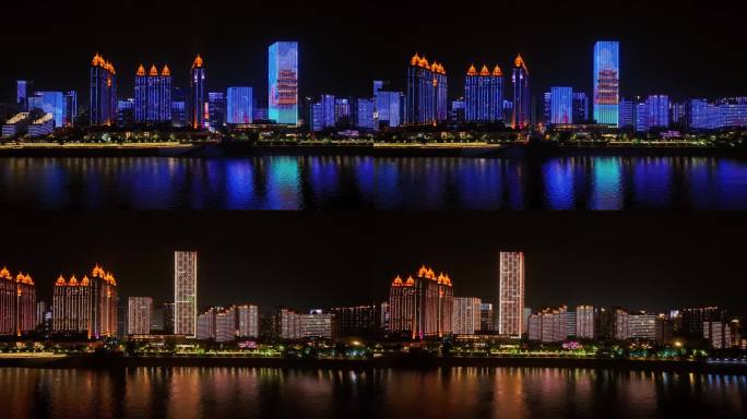 武汉城市夜景航拍