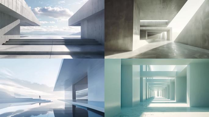 建筑  创意空间 光影变化 空镜头 4K