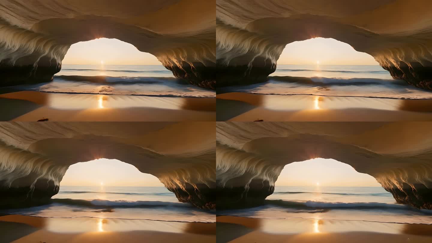 日出海岸海滩洞穴
