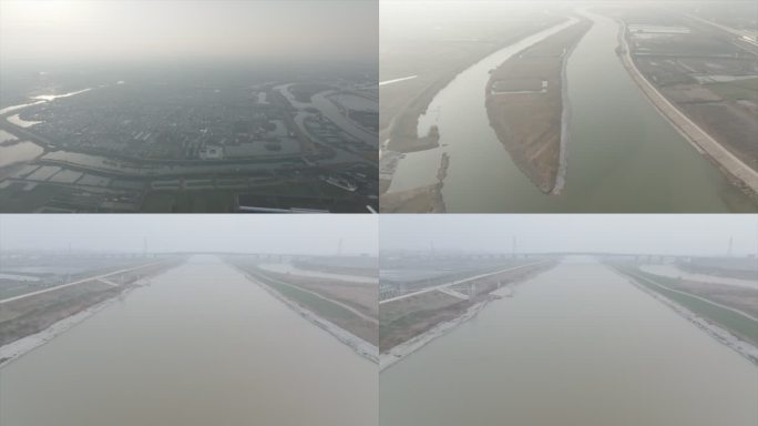 寿县 东淝河  运河 航道航拍B023
