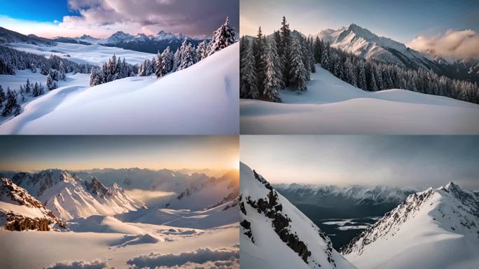 4K雪山延时摄影云层山峰自然空镜
