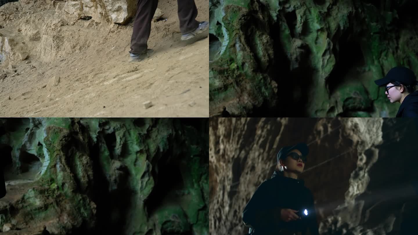 4K实拍探险穿越洞穴攀登