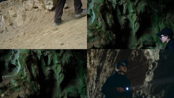 4K实拍探险穿越洞穴攀登