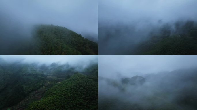 自然山峦山间 云雾环绕