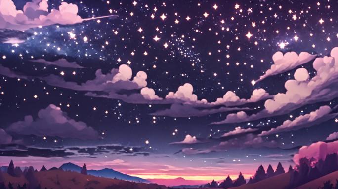 儿童卡通mg动画背景星空天空云彩素材合集