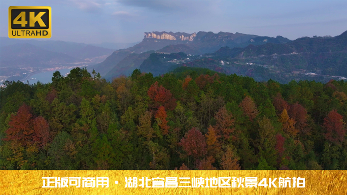 湖北宜昌三峡高山秋景4K航拍