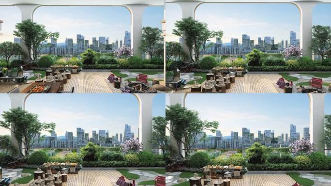 第四代住宅超大阳台景观三维素材