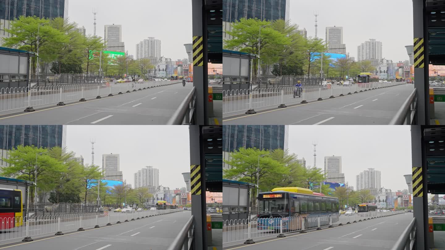 广州天河路石牌桥便捷BRT公交站快速运营