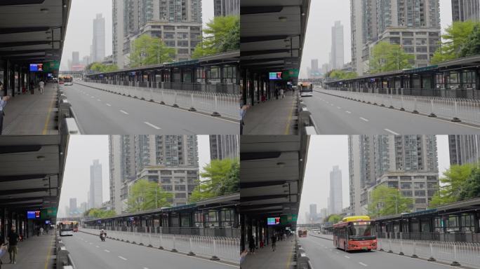 广州天河路石牌桥城市公共交通BRT公交站