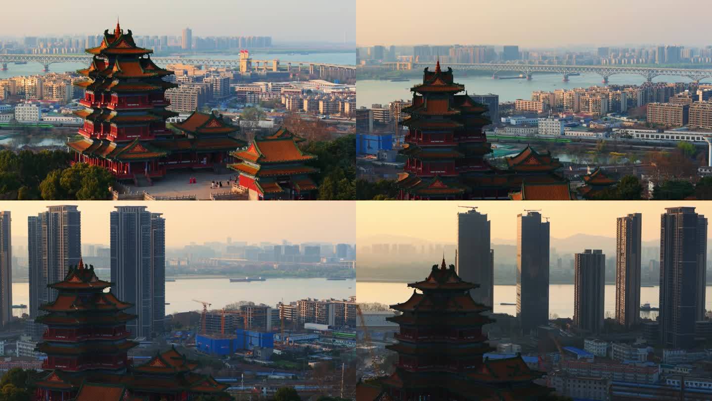南京阅江楼与长江大桥的结合