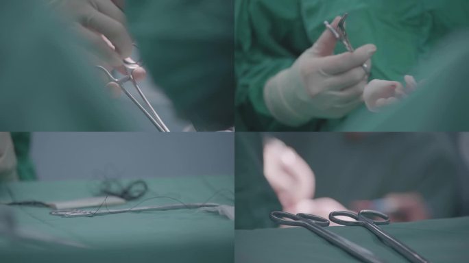 医生拿着手术刀正在给病人做手术