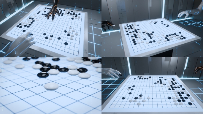人工智能AI机器围棋博弈镜头