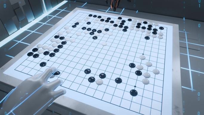 人工智能AI机器围棋博弈镜头