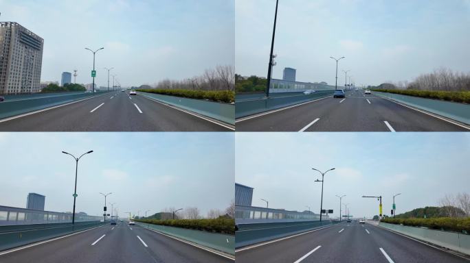 城市马路沿途风景开车第一视角道路公路素材