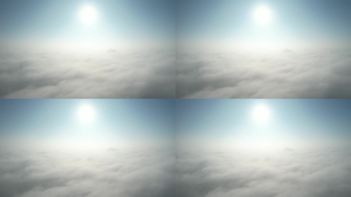 航拍空中平流雾云层风光