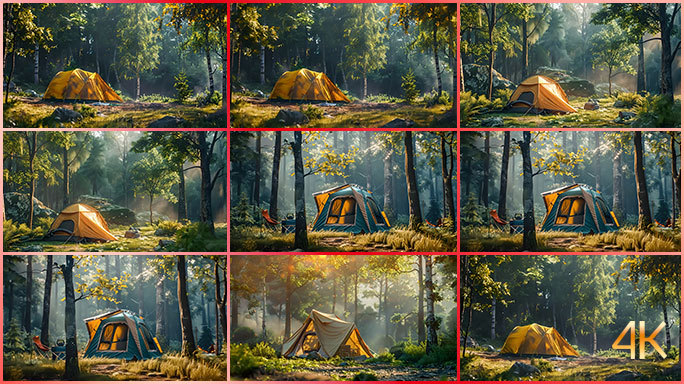 户外露营帐篷 节日出游树林扎营 野外生存