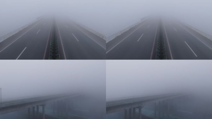 大雾天气空旷高速公路