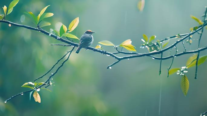 春雨立春雨季雨水春暖花开大自然风景唯美