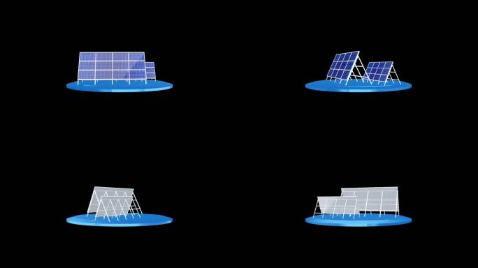 太阳能光伏无限循环背景透明视频素材