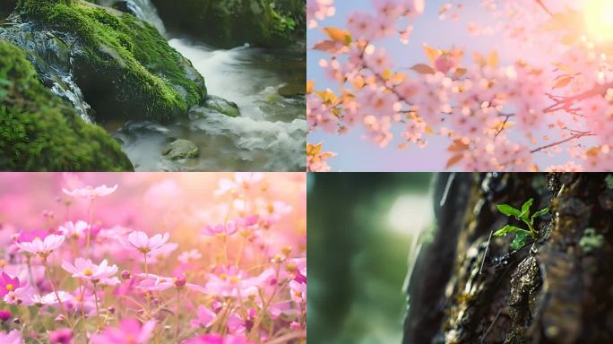 春雨立春雨季雨水春暖花开大自然风景唯美