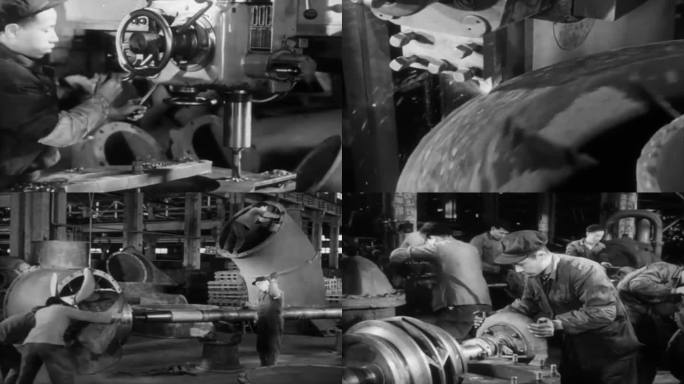 60年代工厂生产电机马达影像