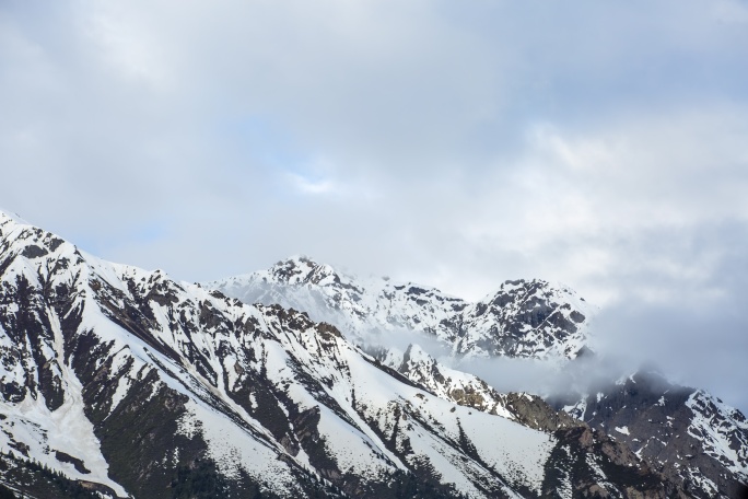 雪山 云海 延时 风光 高山