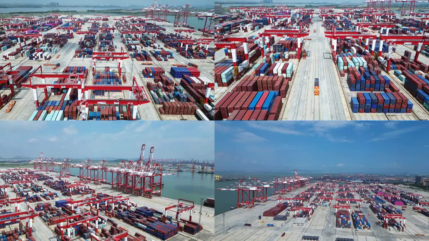 广州港超全合集无人码头南沙港港口4K航拍