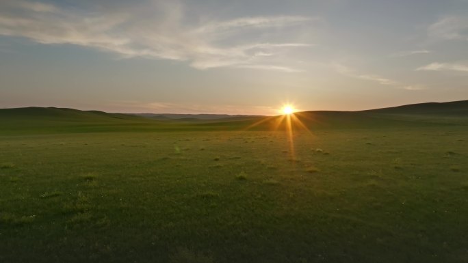 乌兰布统 草原日落 唯美夕阳 晚霞