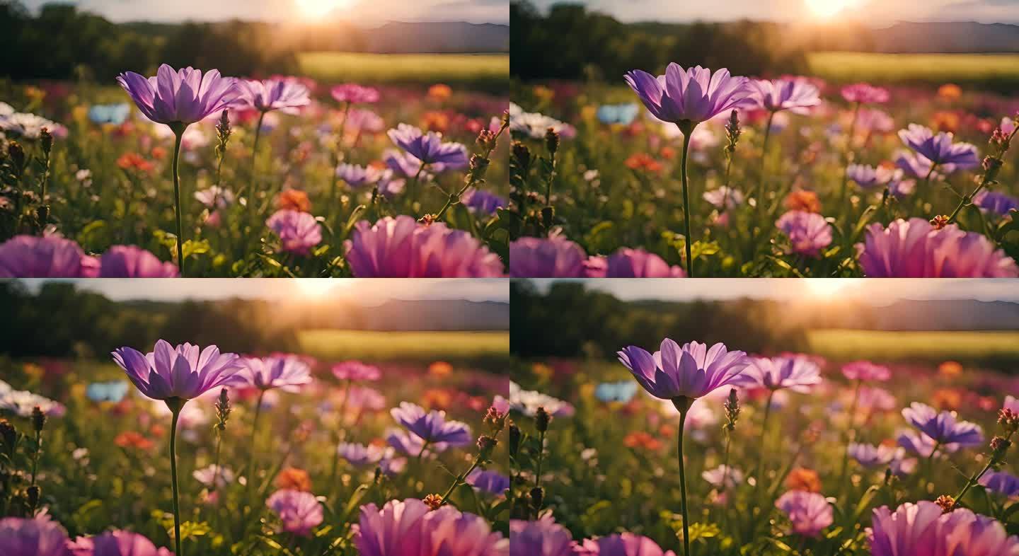 彩虹鲜花花朵 视频素材