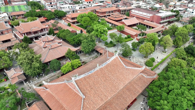 晴天下航拍福建省泉州市开元寺古建筑群