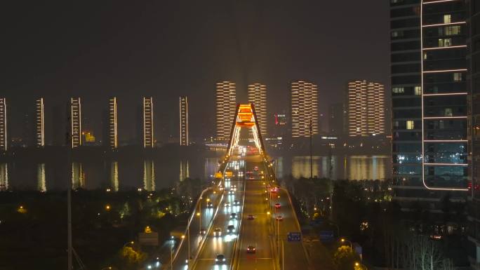 润和滨江湾 福元路大桥 三叉戟大桥夜景