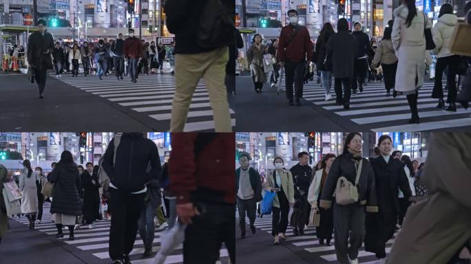 日本东京涉谷街道路口人流