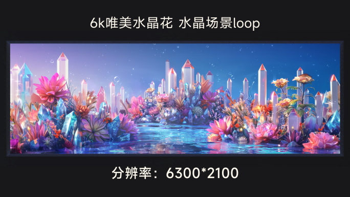 6k唯美水晶花 水晶场景loop